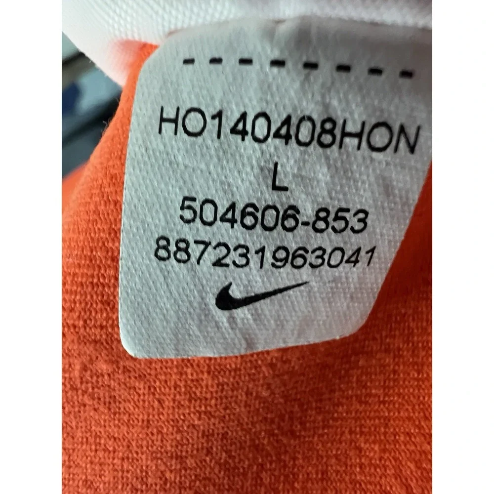 Nike Dri-FIT Running 1/4 Zip Pullover Mens Large Orange Long Sleeve 504606-853